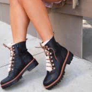 Nine West Faux Fur Leather Bootie